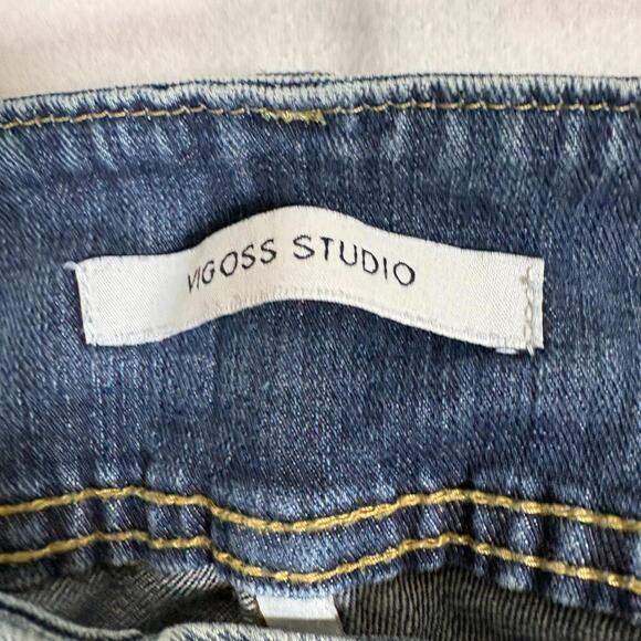 Vigoss Studio Jeans Womens 13/14 Distressed Medium Wash Y2K Stretch Denim - Picture 5 of 14